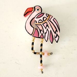 Pink Flamingo Brooch, Artist Sean Brown